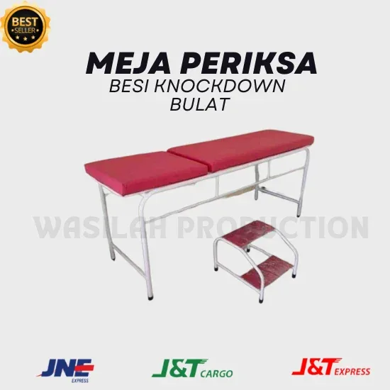 MEJA PERIKSA KNOCKDOWN BULAT BESI